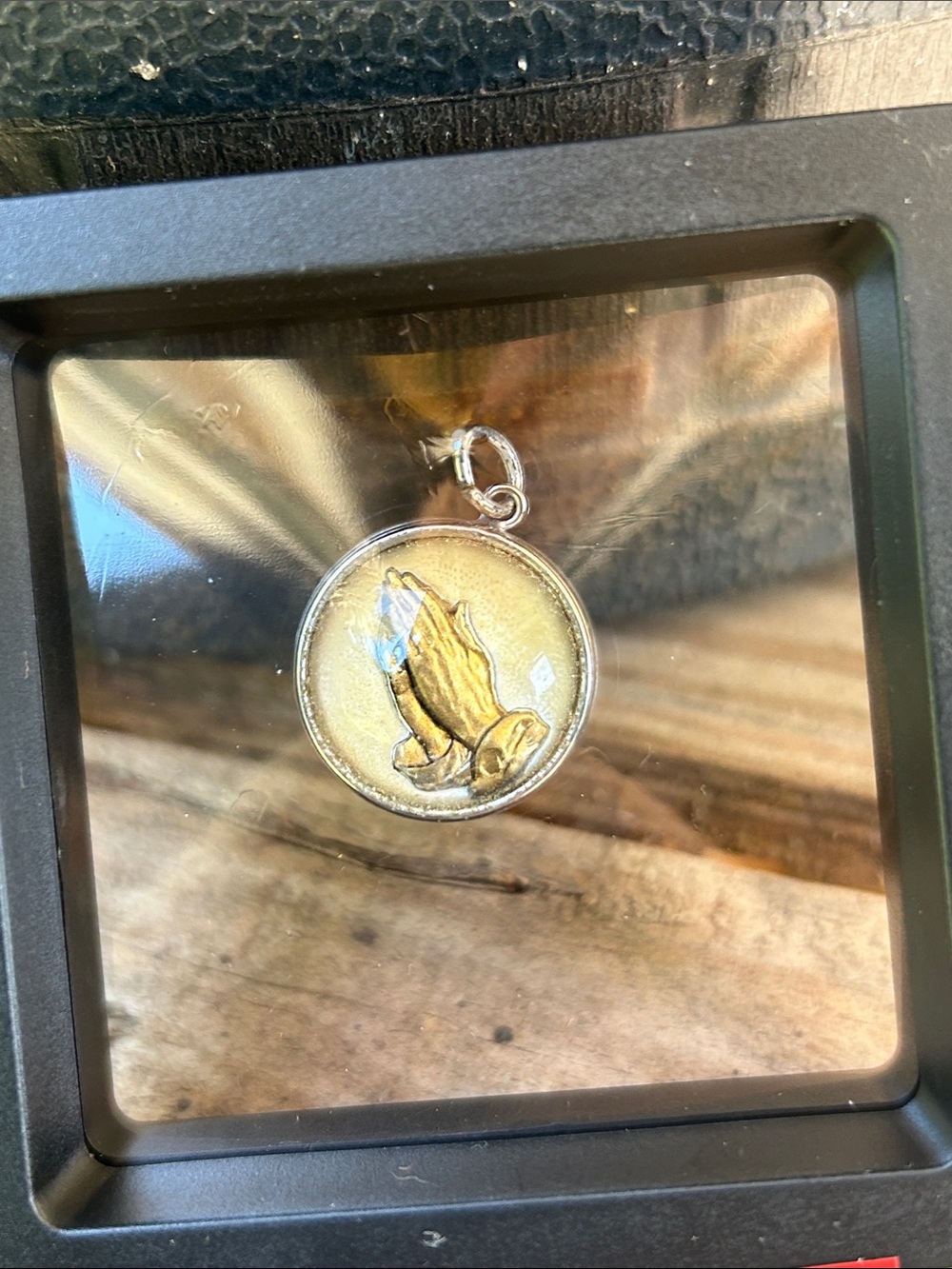 Sterling Praying Hands Pendant Necklace Charm